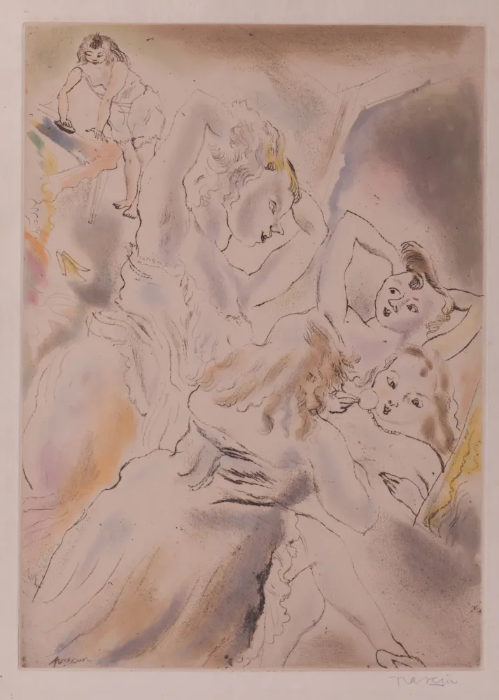 Офорт И Аквитанта Pascin - Cendrillon (Cinderella, the stepsisters)