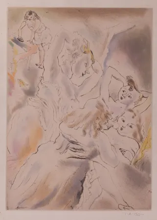 Офорт И Аквитанта Pascin - Cendrillon (Cinderella, the stepsisters)