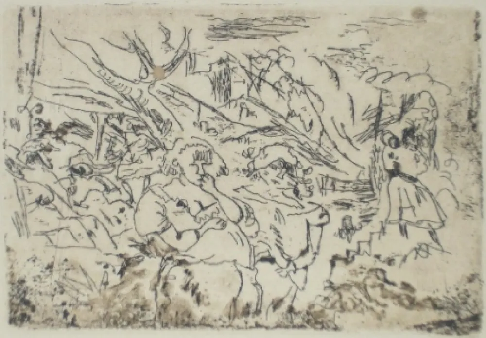 Гравюра Сухой Иглой Pascin - En Floride