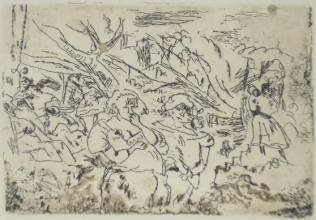 Гравюра Сухой Иглой Pascin - En Floride