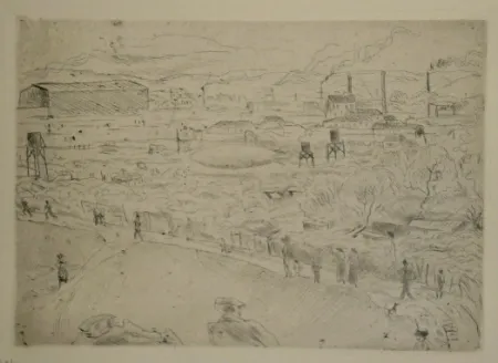 Гравюра Сухой Иглой Pascin - Issy-les-Moulineaux