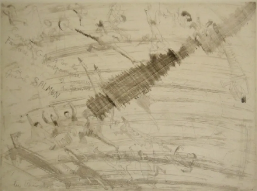 Гравюра Сухой Иглой Pascin - La fanfare de Montparnasse