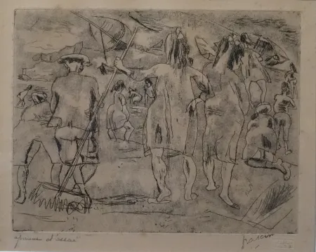 Гравюра Pascin - La plage