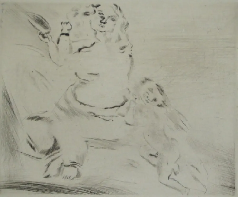 Гравюра Сухой Иглой Pascin - Venus et l'Amour