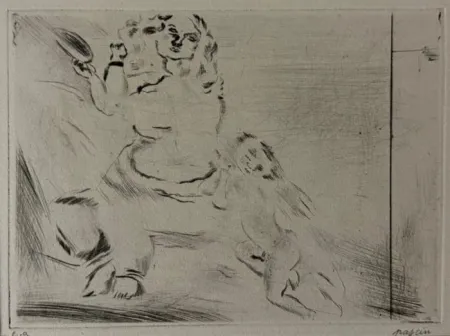 Гравюра Сухой Иглой Pascin - Vénus et l'amour