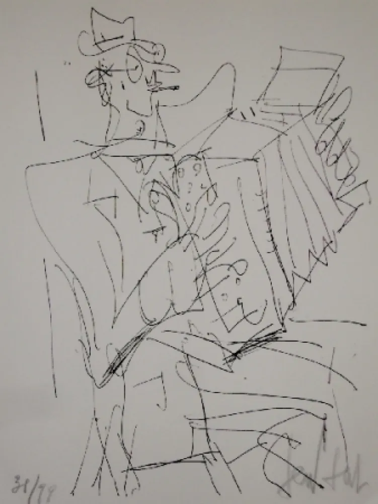 Литография Paul  - L'accordéoniste