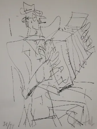 Литография Paul  - L'accordéoniste