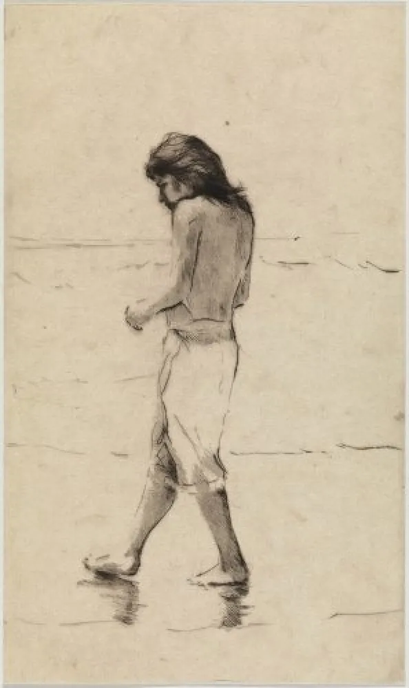 Гравюра Сухой Иглой Paul P - Noia a la platja