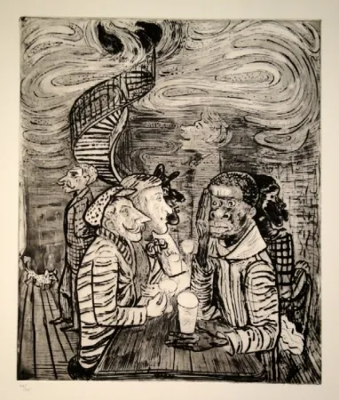 Офорт И Аквитанта Pauli - Café colonial, auch Grand Café Collioure