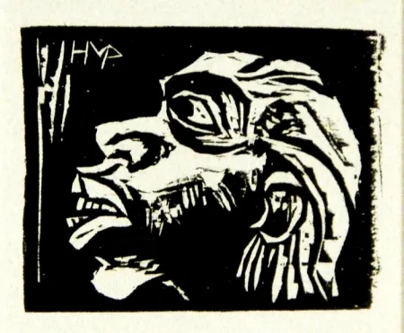 Гравюра На Дереве Pechstein - Kopf eines Insulaners (Head of an Islander)