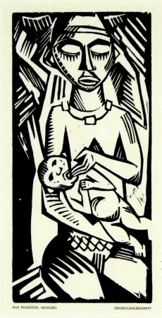 Гравюра На Дереве Pechstein - Säugling (Infant)