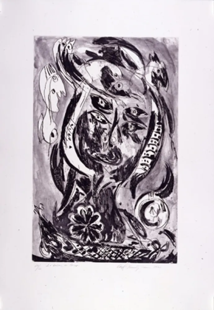 Гравюра Pedersen - Le bateau de Caron