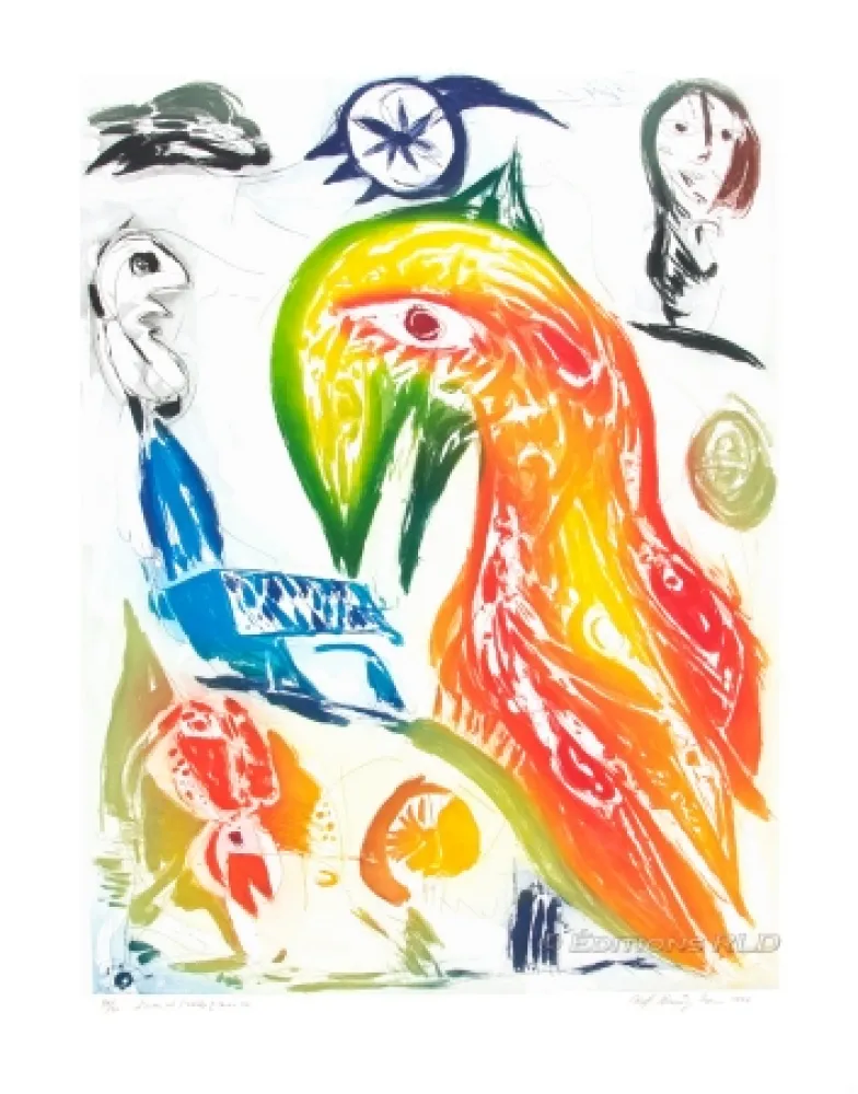 Офорт И Аквитанта Pedersen - L'Oiseau et l'étoile filante