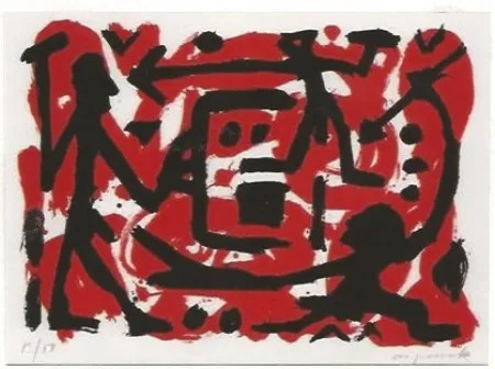 Сериграфия Penck - Angriff und Verteidigung