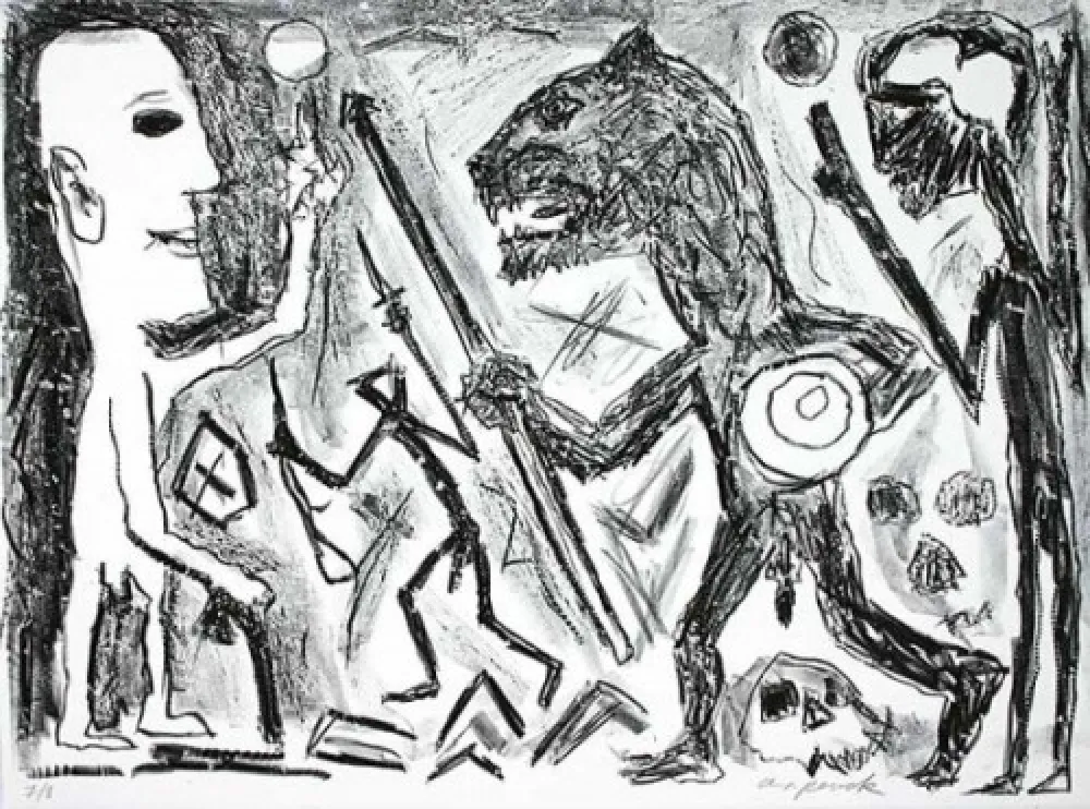Литография Penck - Homer u. Aristoteles, 1 Blatt