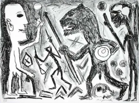 Литография Penck - Homer u. Aristoteles, 1 Blatt