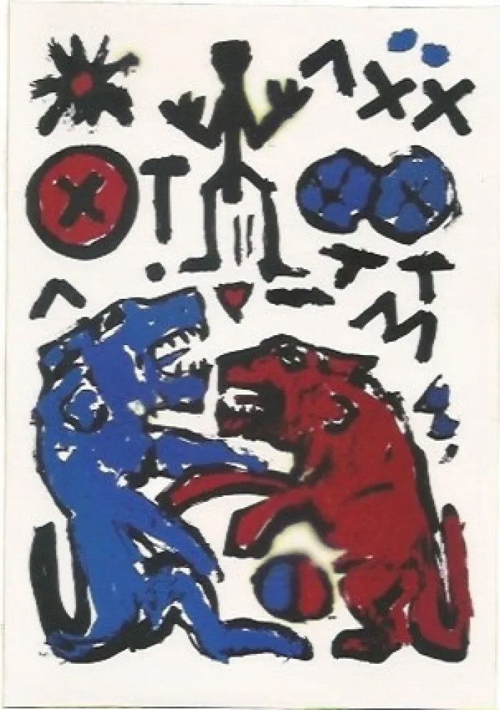 Сериграфия Penck - Zwei Lowen