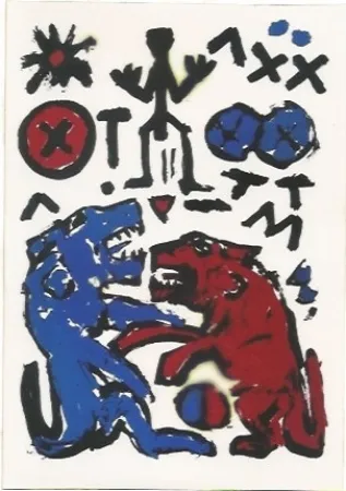 Сериграфия Penck - Zwei Lowen