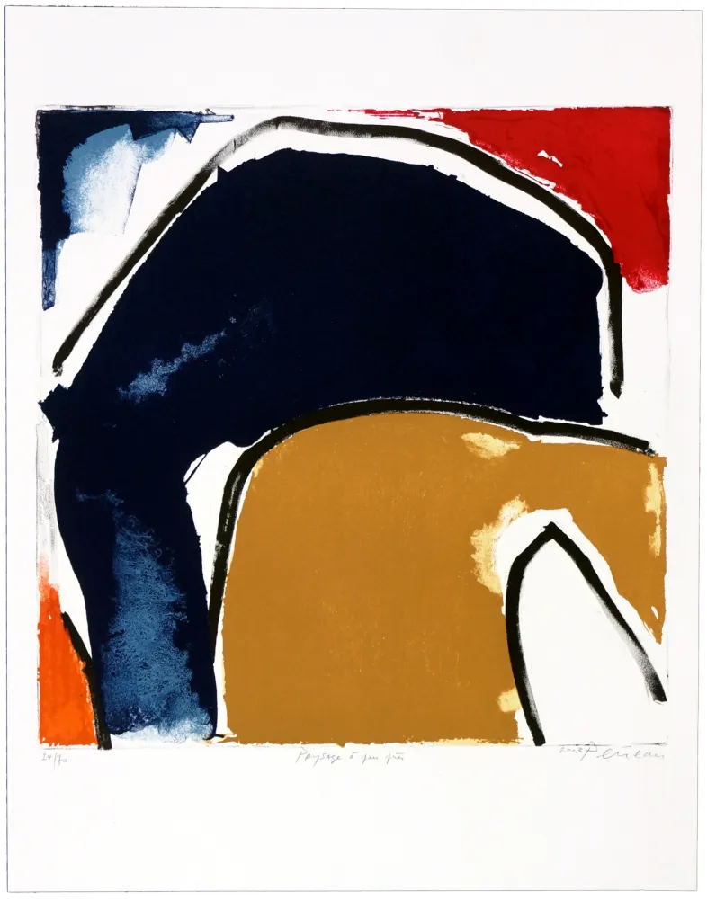 Литография Péneau - Paysage a peu près