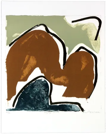 Литография Péneau - Paysage chose