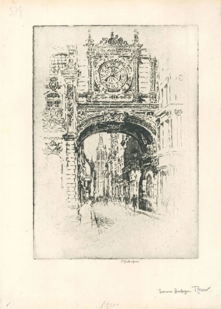 Гравюра Pennell - Grosse horloge, Rouen