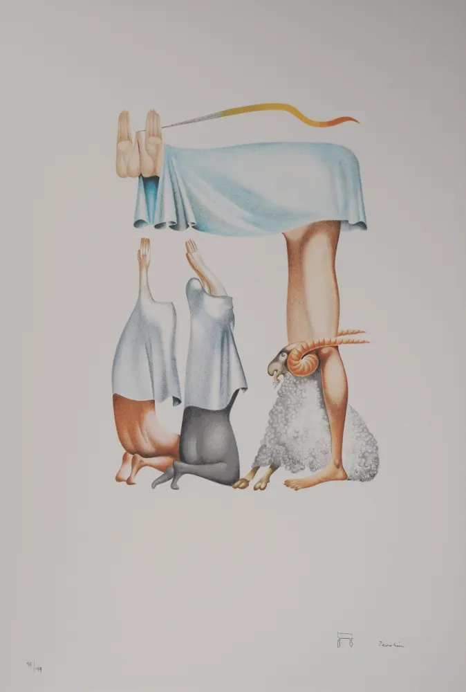 Литография Pérahim - L'Alphabet Hébreu : Bouc émissaire