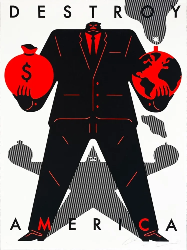 Сериграфия Peterson - Destroy America (White)