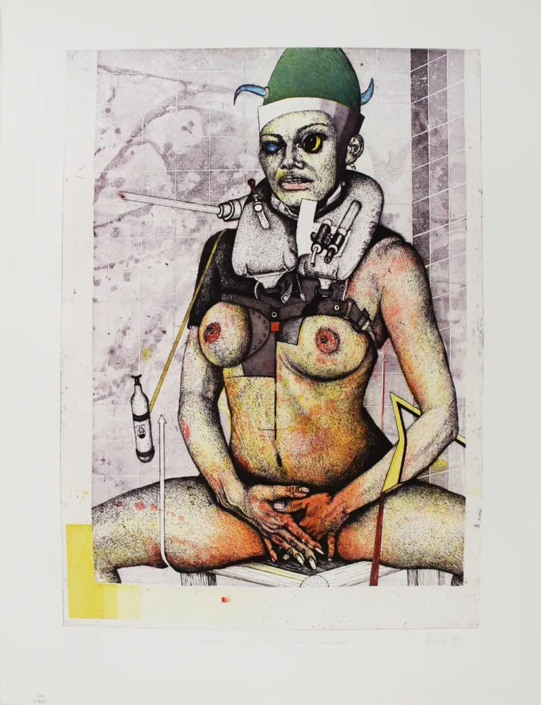 Офорт И Аквитанта Petrick - Mädchen mit kleiner Schwimmweste