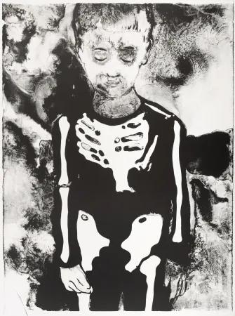 Литография Pétrovitch - Garçon au Squelette