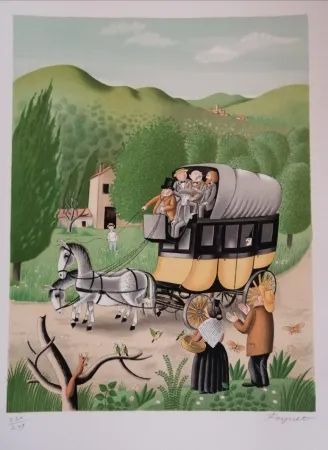 Литография Peynet - La Diligence de Beaucaire