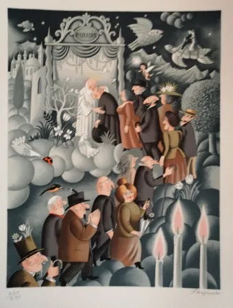 Литография Peynet - Le Curé de Cucugnan