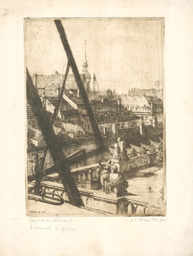 Офорт Philipp - Blick durchs Atelierfenster