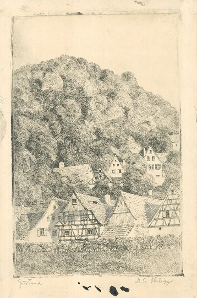 Гравюра Philipp - Fränk.  Dorf Eggloffstein