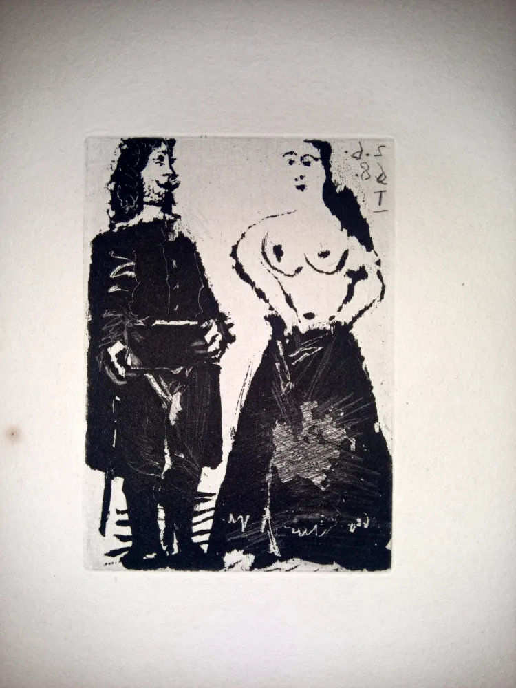 Акватинта Picasso - 2 Junio 1968 I