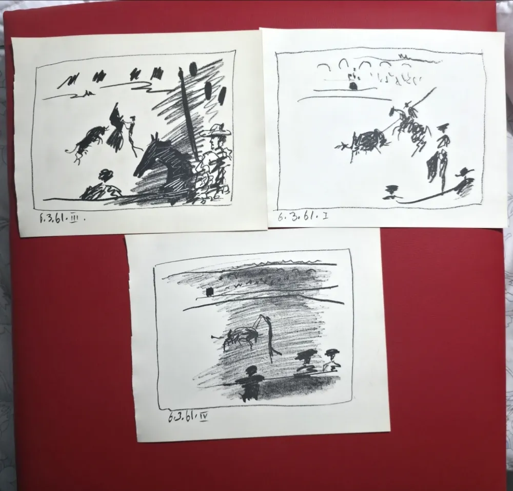 Литография Picasso - A Los Toros Avec Picasso- 3 plates