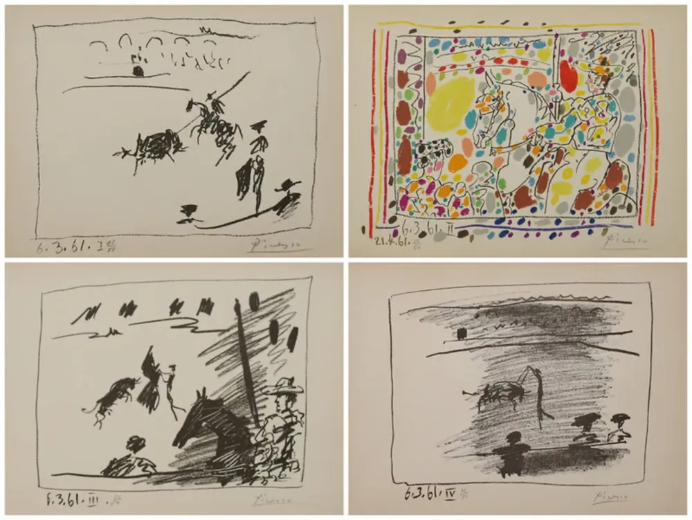 Литография Picasso - A Los Toros (set of 4)
