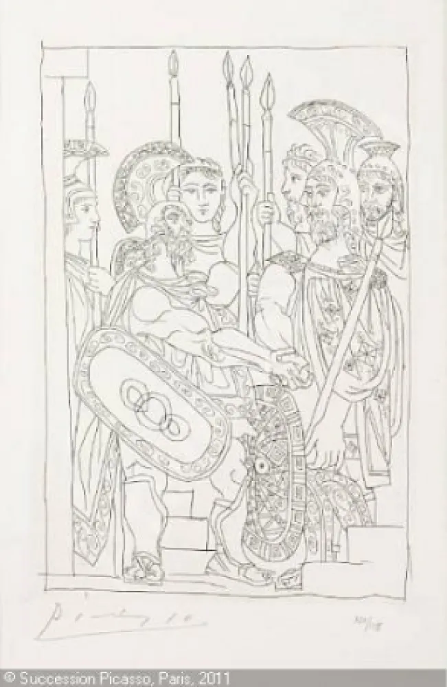 Гравюра Picasso - Accord Entre les Guerriers de Sparte et d'Athens
