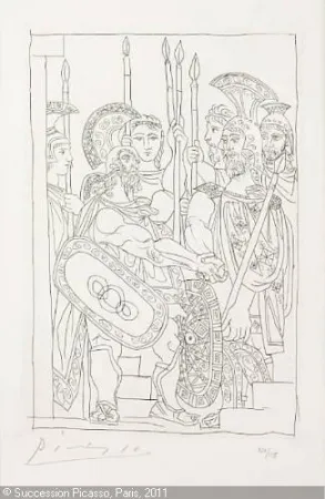 Гравюра Picasso - Accord Entre les Guerriers de Sparte et d'Athens