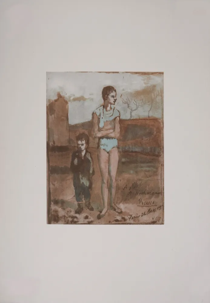 Литография Picasso (After) - Arlequin et garçon, 1946