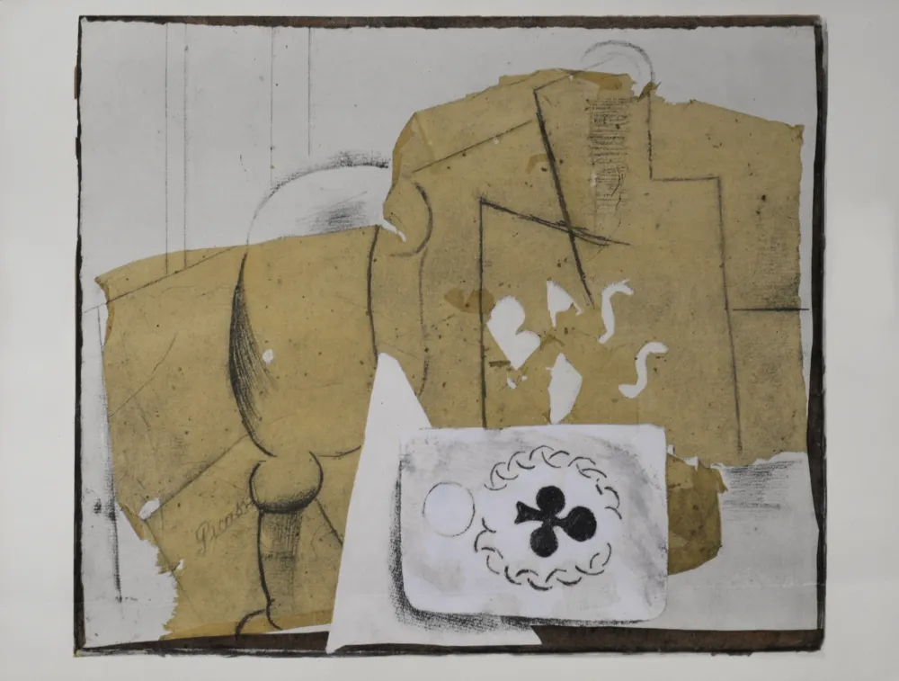 Трафарет Picasso (After) - Bouteille, verre et cartes, 1962
