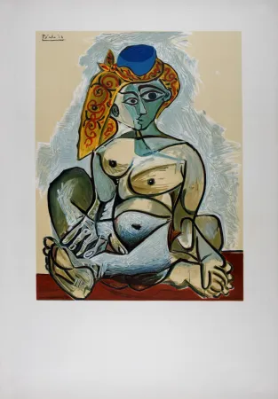 Литография Picasso (After) - Femme nue au bonnet turc, 1974