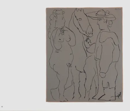 Линогравюра Picasso (After) - Picador, femme et cheval, 1962