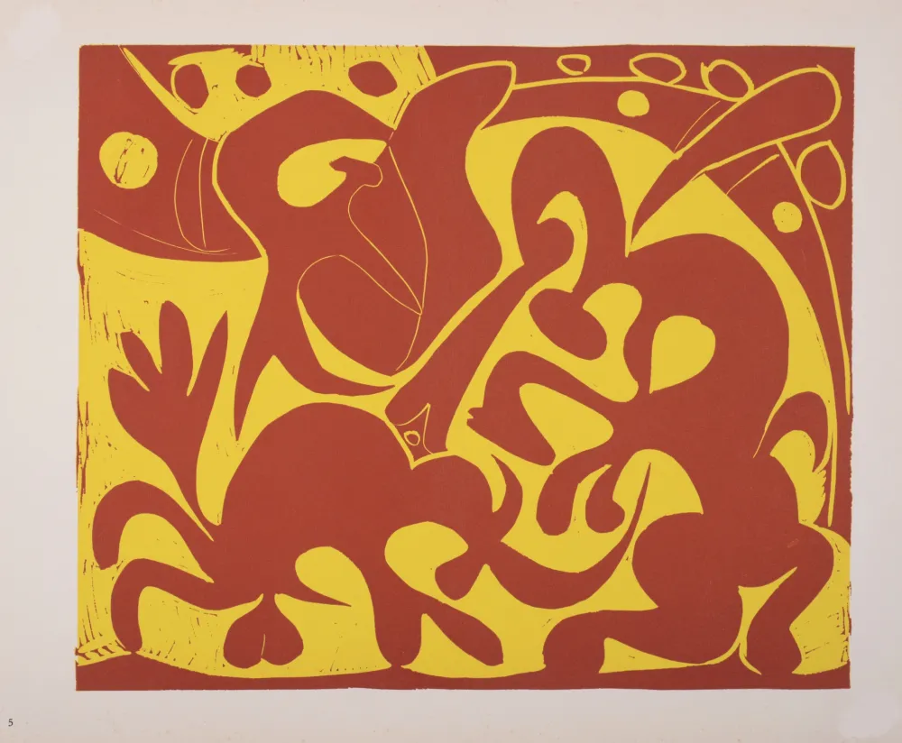 Линогравюра Picasso (After) - Pique (rouge et jaune), 1962