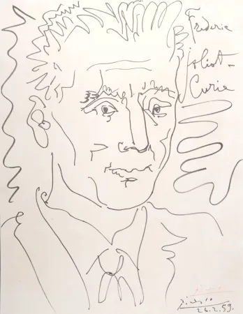 Литография Picasso (After) - Portrait de Frédéric Joliot-Curie, 1959