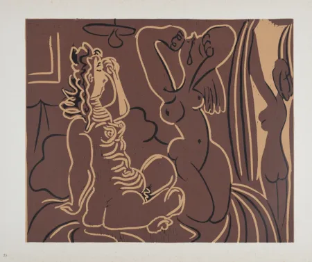 Линогравюра Picasso (After) - Trois femmes, 1962