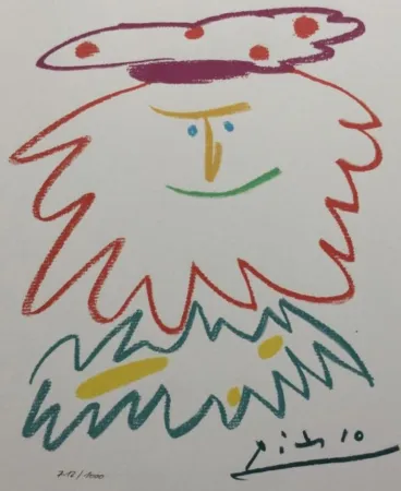 Литография Picasso (After) - VISAGE BARBU (1958) 