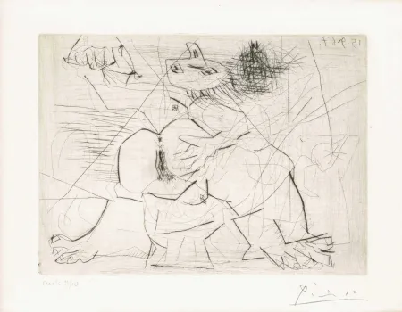 Гравюра Picasso - Aux quatre coins de la pièce, from Hommage à Roger Lacourière