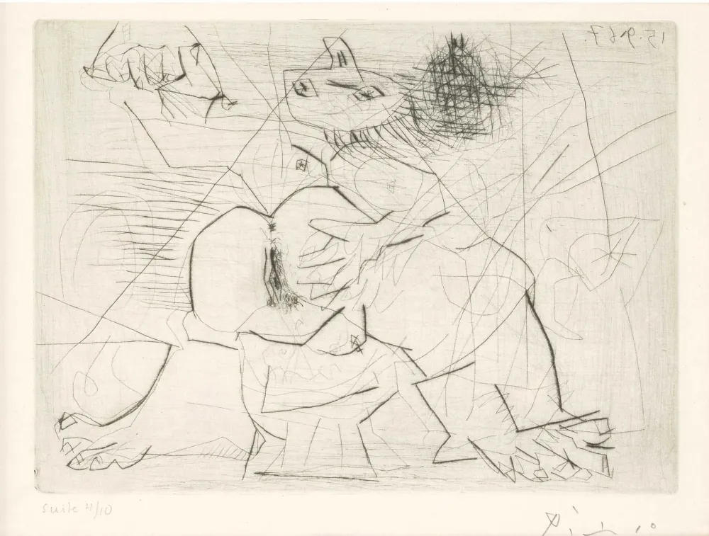 Гравюра Picasso - Aux quatre coins de la pièce, from Hommage à Roger Lacourière