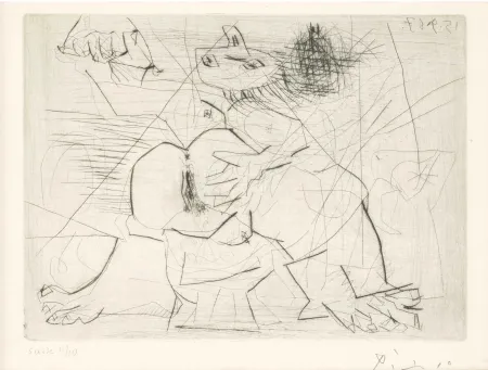 Гравюра Picasso - Aux quatre coins de la pièce, from Hommage à Roger Lacourière