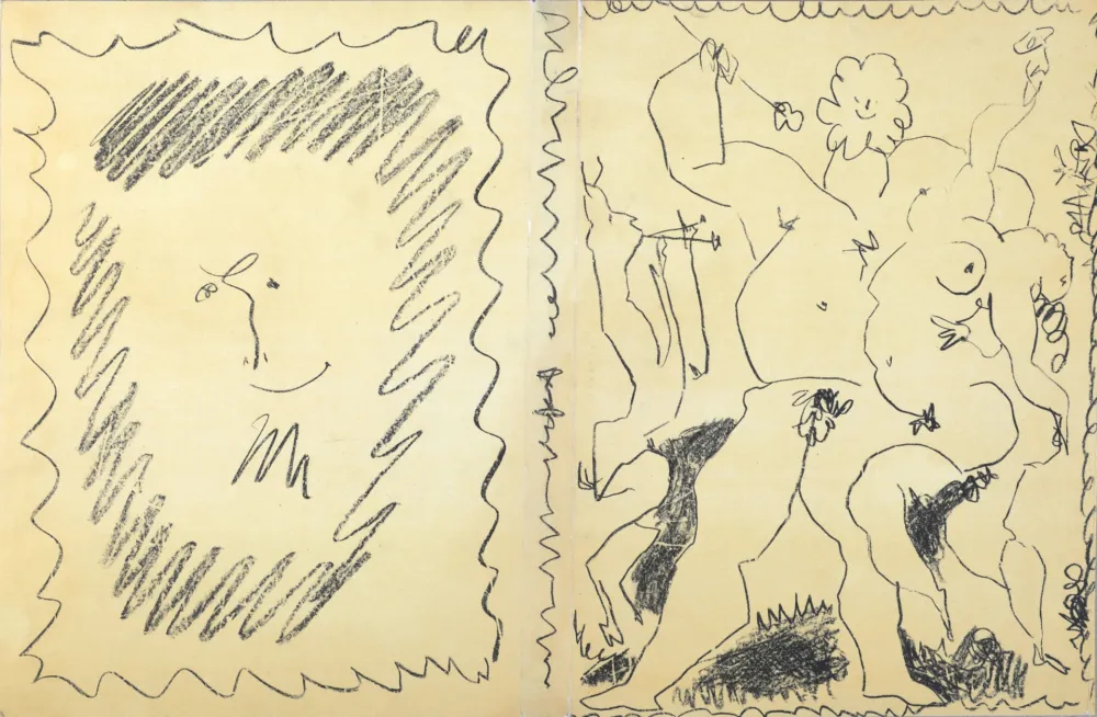Литография Picasso - Bacchanale & Satyre, 1956